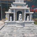 辽宁芝麻白中国黑石材套墓 花岗岩墓碑