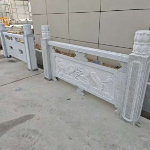辽宁芝麻白河道栏杆 石材栏杆