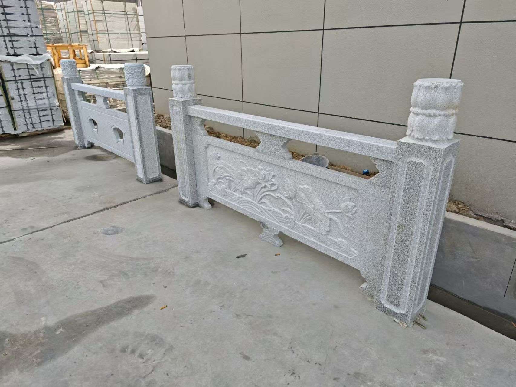 辽宁芝麻白河道栏杆 石材栏杆
